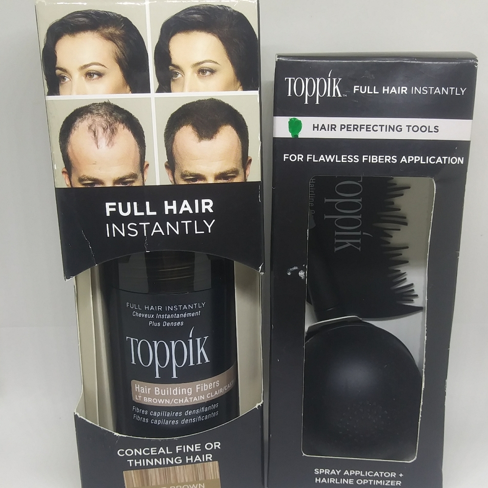 Toppik Hair Fibers Light Brown & Applicator LOT